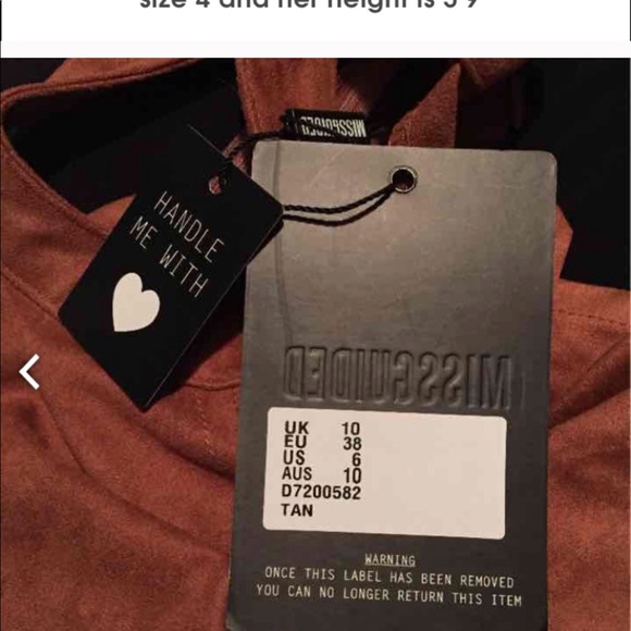 🍂MISSGUIDED FAUX SUEDE BROWN DRESS🍂 - Picture 4 of 5